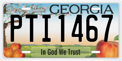 GA license plate PTI1467