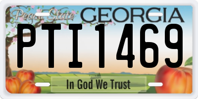 GA license plate PTI1469