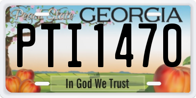 GA license plate PTI1470