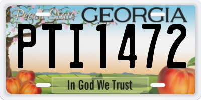 GA license plate PTI1472
