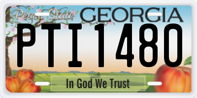 GA license plate PTI1480