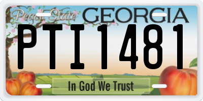 GA license plate PTI1481