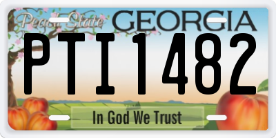 GA license plate PTI1482