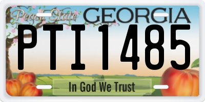 GA license plate PTI1485