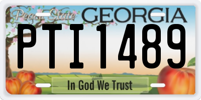 GA license plate PTI1489