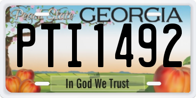 GA license plate PTI1492
