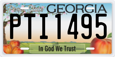 GA license plate PTI1495