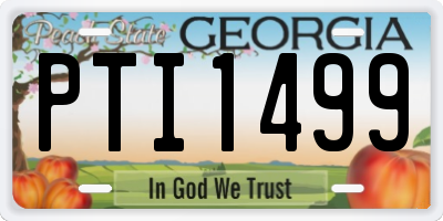 GA license plate PTI1499