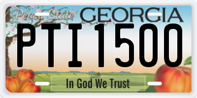 GA license plate PTI1500