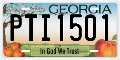 GA license plate PTI1501