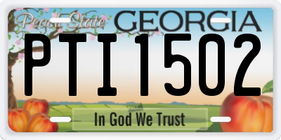 GA license plate PTI1502