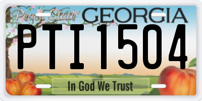 GA license plate PTI1504