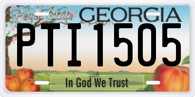 GA license plate PTI1505