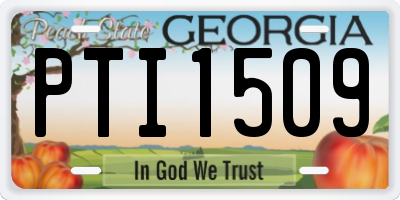 GA license plate PTI1509
