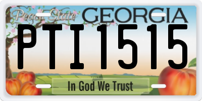 GA license plate PTI1515