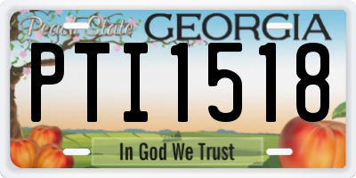 GA license plate PTI1518