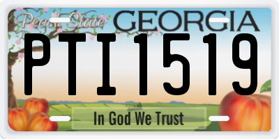 GA license plate PTI1519