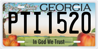 GA license plate PTI1520