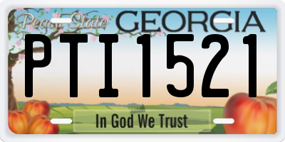 GA license plate PTI1521