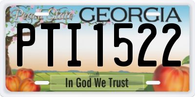 GA license plate PTI1522