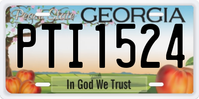 GA license plate PTI1524