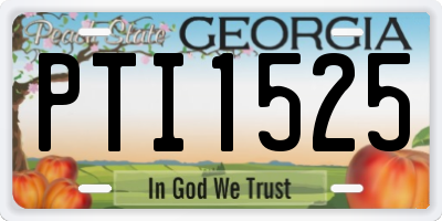 GA license plate PTI1525