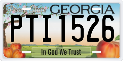 GA license plate PTI1526