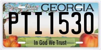 GA license plate PTI1530