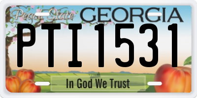 GA license plate PTI1531