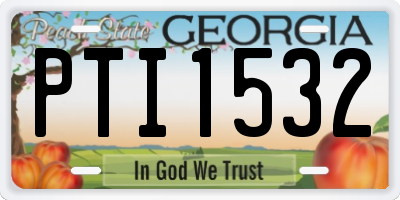 GA license plate PTI1532