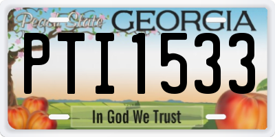 GA license plate PTI1533