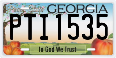 GA license plate PTI1535