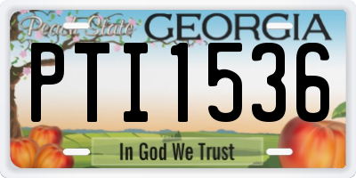 GA license plate PTI1536