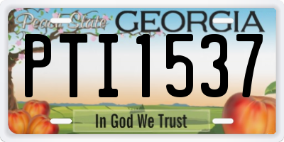 GA license plate PTI1537