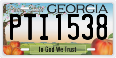 GA license plate PTI1538