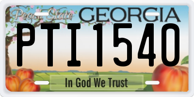 GA license plate PTI1540
