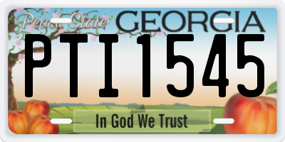 GA license plate PTI1545