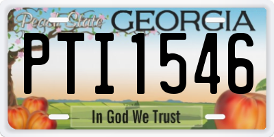 GA license plate PTI1546