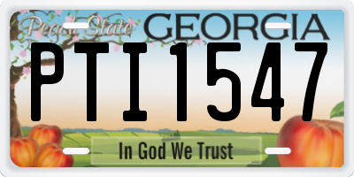 GA license plate PTI1547