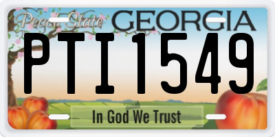 GA license plate PTI1549
