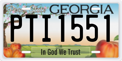 GA license plate PTI1551