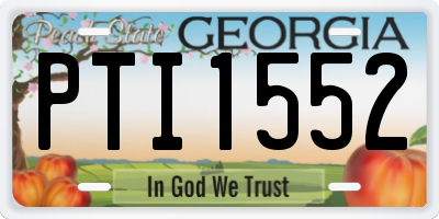 GA license plate PTI1552