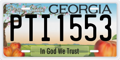 GA license plate PTI1553