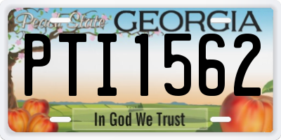 GA license plate PTI1562