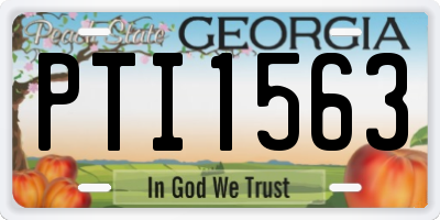 GA license plate PTI1563