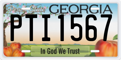 GA license plate PTI1567