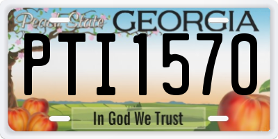 GA license plate PTI1570
