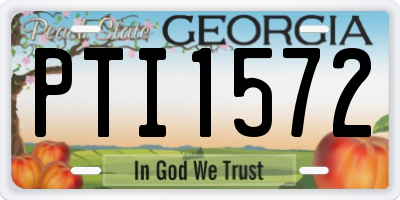 GA license plate PTI1572