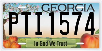 GA license plate PTI1574
