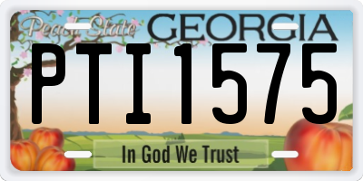 GA license plate PTI1575